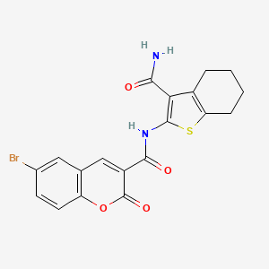 molecular formula C19H15BrN2O4S B3581750 N-[3-(aminocarbonyl)-4,5,6,7-tetrahydro-1-benzothien-2-yl]-6-bromo-2-oxo-2H-chromene-3-carboxamide 