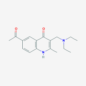 molecular formula C17H22N2O2 B3581783 6-acetyl-3-(diethylaminomethyl)-2-methyl-1H-quinolin-4-one 