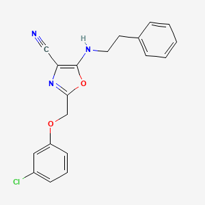 2-[(3-chlorophenoxy)methyl]-5-[(2-phenylethyl)amino]-1,3-oxazole-4-carbonitrile