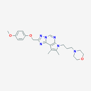 molecular formula C24H30N6O3 B358185 2-[(4-methoxyphenoxy)methyl]-8,9-dimethyl-7-[3-(4-morpholinyl)propyl]-7H-pyrrolo[3,2-e][1,2,4]triazolo[1,5-c]pyrimidine CAS No. 905014-55-3