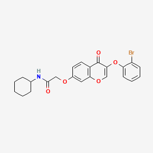 2-{[3-(2-bromophenoxy)-4-oxo-4H-chromen-7-yl]oxy}-N-cyclohexylacetamide