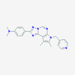 4-[11,12-Dimethyl-10-(pyridin-4-ylmethyl)-3,5,6,8,10-pentazatricyclo[7.3.0.02,6]dodeca-1(9),2,4,7,11-pentaen-4-yl]-N,N-dimethylaniline