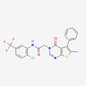 N-[2-chloro-5-(trifluoromethyl)phenyl]-2-(6-methyl-4-oxo-5-phenylthieno[2,3-d]pyrimidin-3-yl)acetamide