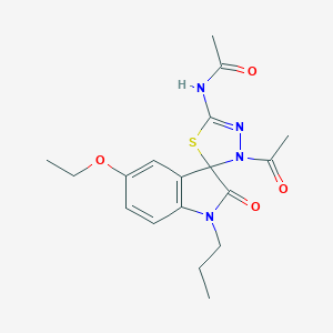 N-(4-acetyl-5'-ethoxy-2'-oxo-1'-propylspiro[1,3,4-thiadiazole-5,3'-indole]-2-yl)acetamide