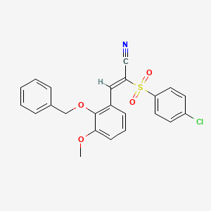 (Z)-2-(4-chlorophenyl)sulfonyl-3-(3-methoxy-2-phenylmethoxyphenyl)prop-2-enenitrile