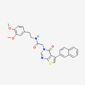 molecular formula C28H25N3O4S B3581998 N-[2-(3,4-dimethoxyphenyl)ethyl]-2-[5-(2-naphthyl)-4-oxothieno[2,3-d]pyrimidin-3(4H)-yl]acetamide 