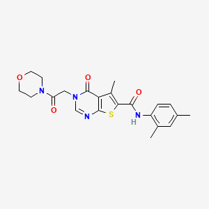 molecular formula C22H24N4O4S B3582008 N-(2,4-dimethylphenyl)-5-methyl-3-[2-(4-morpholinyl)-2-oxoethyl]-4-oxo-3,4-dihydrothieno[2,3-d]pyrimidine-6-carboxamide 