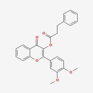 molecular formula C26H22O6 B3582084 2-(3,4-dimethoxyphenyl)-4-oxo-4H-chromen-3-yl 3-phenylpropanoate 