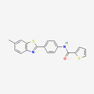 molecular formula C19H14N2OS2 B3582091 N-[4-(6-methyl-1,3-benzothiazol-2-yl)phenyl]thiophene-2-carboxamide 