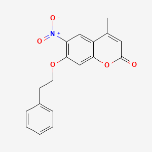 4-methyl-6-nitro-7-(2-phenylethoxy)-2H-chromen-2-one