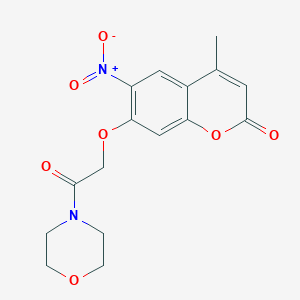 molecular formula C16H16N2O7 B3582132 4-Methyl-7-(2-morpholin-4-yl-2-oxoethoxy)-6-nitrochromen-2-one 