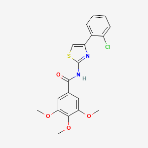 molecular formula C19H17ClN2O4S B3582180 N-[4-(2-chlorophenyl)-1,3-thiazol-2-yl]-3,4,5-trimethoxybenzamide 