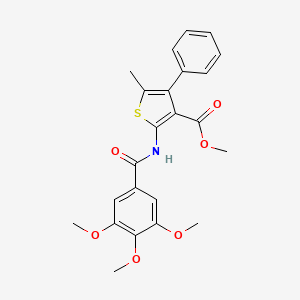 molecular formula C23H23NO6S B3582182 methyl 5-methyl-4-phenyl-2-[(3,4,5-trimethoxybenzoyl)amino]-3-thiophenecarboxylate 