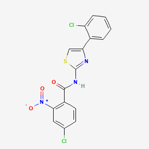 4-chloro-N-[4-(2-chlorophenyl)-1,3-thiazol-2-yl]-2-nitrobenzamide