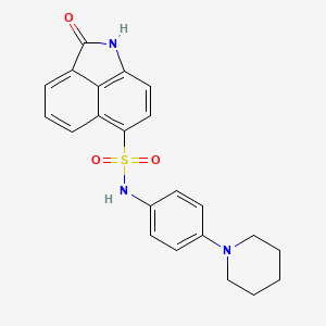 molecular formula C22H21N3O3S B3582216 2-oxo-N-(4-piperidin-1-ylphenyl)-1H-benzo[cd]indole-6-sulfonamide 