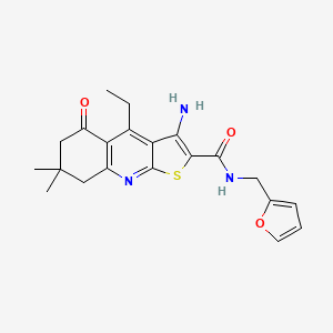 3-amino-4-ethyl-N-(furan-2-ylmethyl)-7,7-dimethyl-5-oxo-6,8-dihydrothieno[2,3-b]quinoline-2-carboxamide