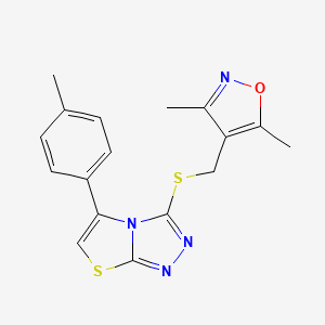 3,5-Dimethyl-4-[[5-(4-methylphenyl)-[1,3]thiazolo[2,3-c][1,2,4]triazol-3-yl]sulfanylmethyl]-1,2-oxazole