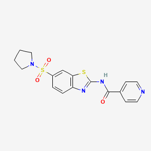 N-[6-(pyrrolidin-1-ylsulfonyl)-1,3-benzothiazol-2-yl]pyridine-4-carboxamide