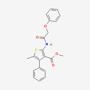 molecular formula C21H19NO4S B3582262 Methyl 5-methyl-2-[(2-phenoxyacetyl)amino]-4-phenylthiophene-3-carboxylate 