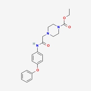 molecular formula C21H25N3O4 B3582271 ethyl 4-(2-oxo-2-((4-phenoxyphenyl)amino)ethyl)piperazine-1-carboxylate 