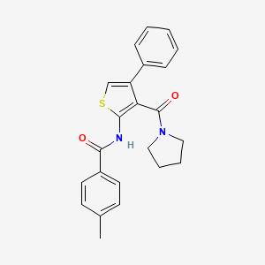 molecular formula C23H22N2O2S B3582274 4-methyl-N-[4-phenyl-3-(1-pyrrolidinylcarbonyl)-2-thienyl]benzamide 