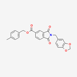 4-methylbenzyl 2-(1,3-benzodioxol-5-ylmethyl)-1,3-dioxo-5-isoindolinecarboxylate