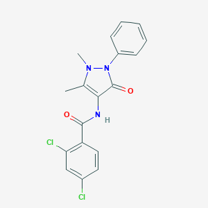 molecular formula C18H15Cl2N3O2 B358229 2,4-dichloro-N-(1,5-dimethyl-3-oxo-2-phenyl-2,3-dihydro-1H-pyrazol-4-yl)benzamide CAS No. 2656-94-2
