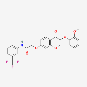 2-{[3-(2-ethoxyphenoxy)-4-oxo-4H-chromen-7-yl]oxy}-N-[3-(trifluoromethyl)phenyl]acetamide