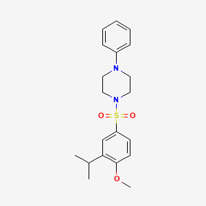 molecular formula C20H26N2O3S B3582294 1-(4-Methoxy-3-propan-2-ylphenyl)sulfonyl-4-phenylpiperazine 