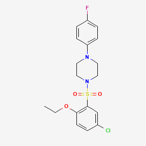 molecular formula C18H20ClFN2O3S B3582307 1-[(5-chloro-2-ethoxyphenyl)sulfonyl]-4-(4-fluorophenyl)piperazine 