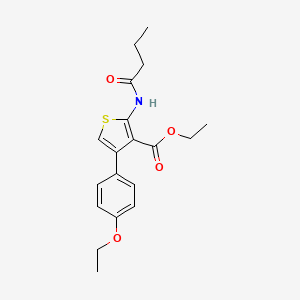 molecular formula C19H23NO4S B3582389 Ethyl 2-(butanoylamino)-4-(4-ethoxyphenyl)thiophene-3-carboxylate 