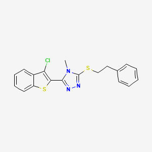 molecular formula C19H16ClN3S2 B3582391 3-(3-chloro-1-benzothien-2-yl)-4-methyl-5-[(2-phenylethyl)thio]-4H-1,2,4-triazole 