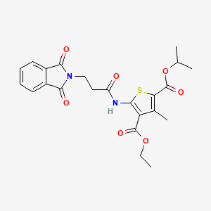 molecular formula C23H24N2O7S B3582422 4-ethyl 2-isopropyl 5-{[3-(1,3-dioxo-1,3-dihydro-2H-isoindol-2-yl)propanoyl]amino}-3-methyl-2,4-thiophenedicarboxylate 