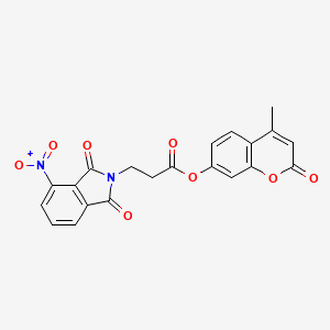 molecular formula C21H14N2O8 B3582434 4-methyl-2-oxo-2H-chromen-7-yl 3-(4-nitro-1,3-dioxo-1,3-dihydro-2H-isoindol-2-yl)propanoate 