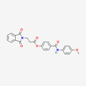 molecular formula C25H20N2O6 B3582457 4-{[(4-methoxyphenyl)amino]carbonyl}phenyl 3-(1,3-dioxo-1,3-dihydro-2H-isoindol-2-yl)propanoate 