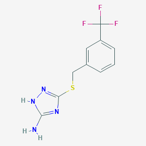 molecular formula C10H9F3N4S B358250 3-{[3-(Trifluoromethyl)benzyl]sulfanyl}-1H-1,2,4-triazol-5-amine CAS No. 303150-56-3