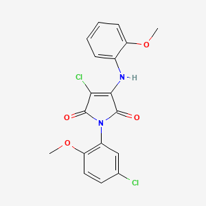 3-chloro-1-(5-chloro-2-methoxyphenyl)-4-(2-methoxyanilino)-1H-pyrrole-2,5-dione