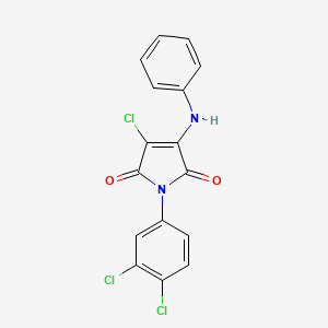 molecular formula C16H9Cl3N2O2 B3582578 3-anilino-4-chloro-1-(3,4-dichlorophenyl)-1H-pyrrole-2,5-dione 