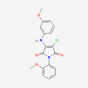 3-Chloro-4-(3-methoxyanilino)-1-(2-methoxyphenyl)pyrrole-2,5-dione