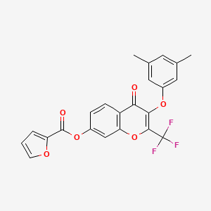 3-(3,5-dimethylphenoxy)-4-oxo-2-(trifluoromethyl)-4H-chromen-7-yl furan-2-carboxylate