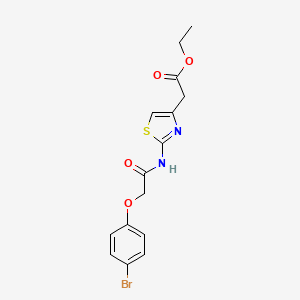 molecular formula C15H15BrN2O4S B3582669 ETHYL 2-{2-[2-(4-BROMOPHENOXY)ACETAMIDO]-1,3-THIAZOL-4-YL}ACETATE 