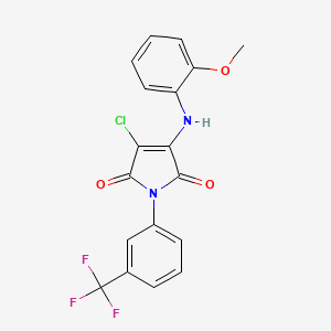 3-CHLORO-4-[(2-METHOXYPHENYL)AMINO]-1-[3-(TRIFLUOROMETHYL)PHENYL]-2,5-DIHYDRO-1H-PYRROLE-2,5-DIONE