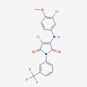 3-CHLORO-4-[(3-CHLORO-4-METHOXYPHENYL)AMINO]-1-[3-(TRIFLUOROMETHYL)PHENYL]-2,5-DIHYDRO-1H-PYRROLE-2,5-DIONE