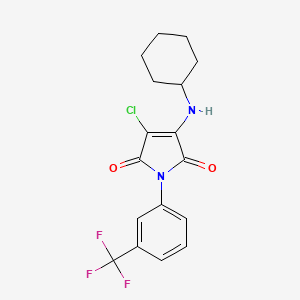 3-chloro-4-(cyclohexylamino)-1-[3-(trifluoromethyl)phenyl]-1H-pyrrole-2,5-dione