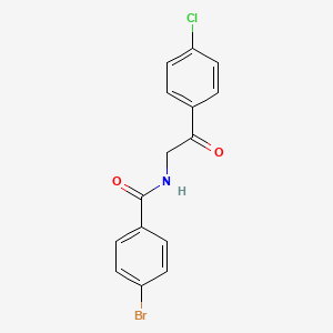 molecular formula C15H11BrClNO2 B3582751 4-bromo-N-[2-(4-chlorophenyl)-2-oxoethyl]benzamide 