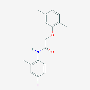 molecular formula C17H18INO2 B3582756 2-(2,5-dimethylphenoxy)-N-(4-iodo-2-methylphenyl)acetamide 