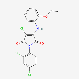 molecular formula C18H13Cl3N2O3 B3582780 3-chloro-1-(2,4-dichlorophenyl)-4-((2-ethoxyphenyl)amino)-1H-pyrrole-2,5-dione 