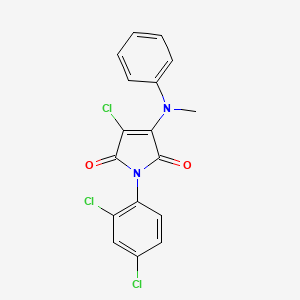 molecular formula C17H11Cl3N2O2 B3582793 3-chloro-1-(2,4-dichlorophenyl)-4-[methyl(phenyl)amino]-1H-pyrrole-2,5-dione 