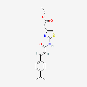 Ethyl (2-((3-(4-isopropylphenyl)acryloyl)amino)-1,3-thiazol-4-YL)acetate