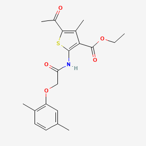 ethyl 5-acetyl-2-{[(2,5-dimethylphenoxy)acetyl]amino}-4-methyl-3-thiophenecarboxylate